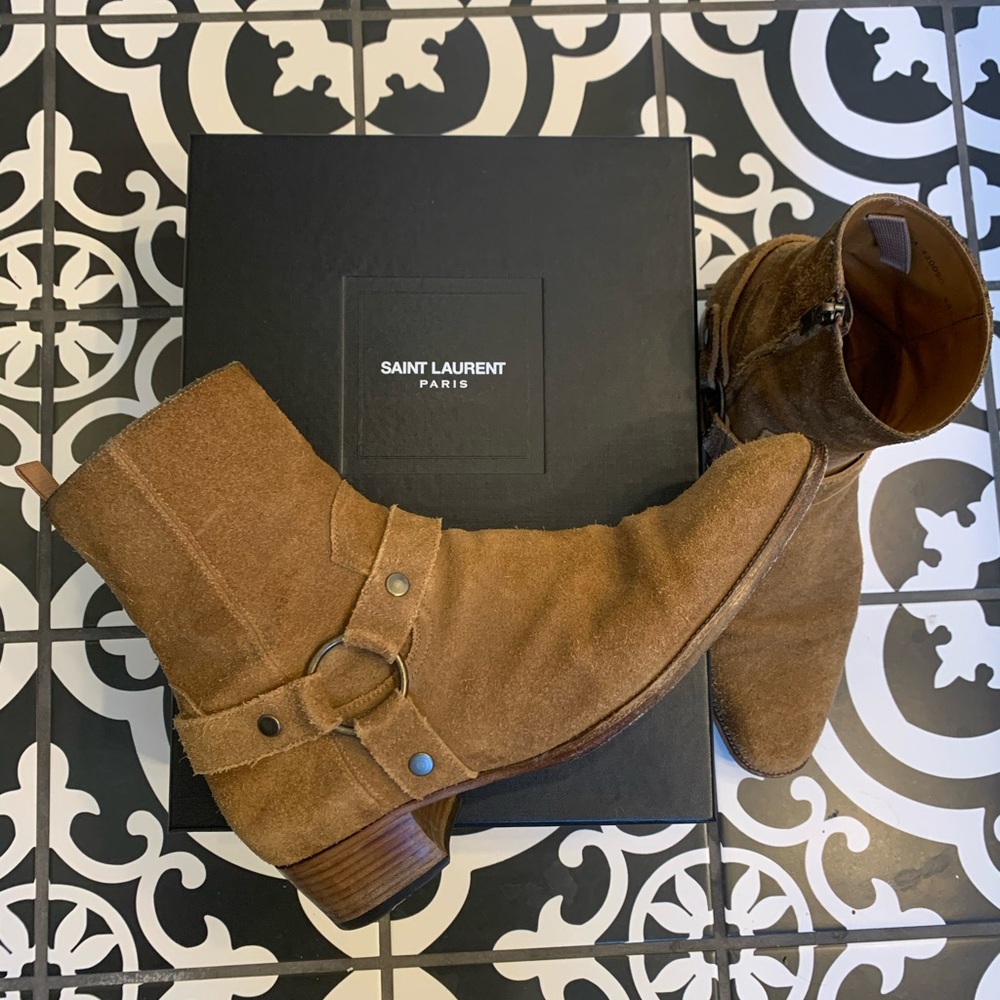 Saint Laurent Paris Wyatt Harness Boots